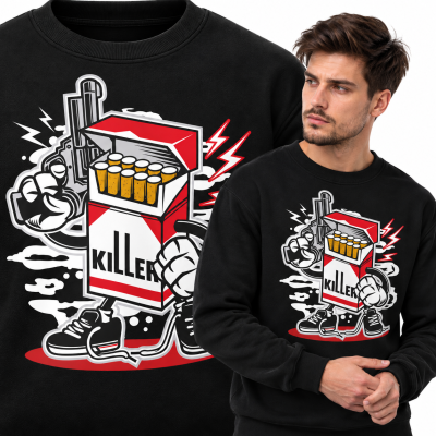 BLUZA ANIMOWANA CIGARETTE KILLER